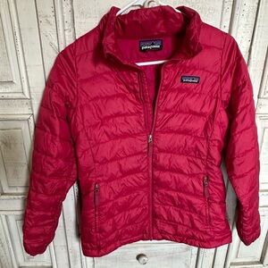 Pink down Patagonia coat